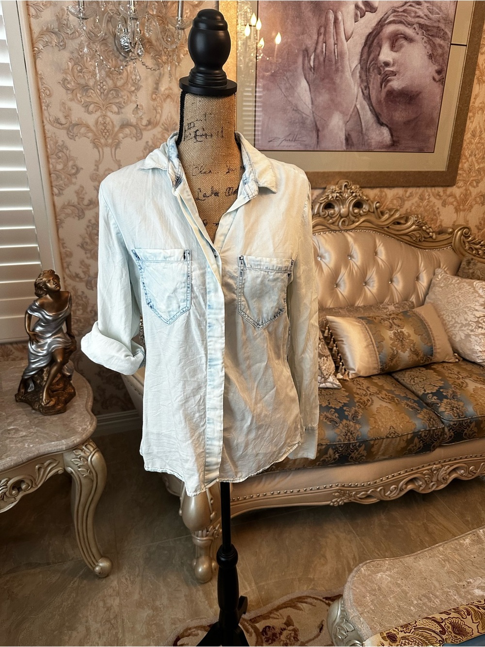 Thread & Supply Light Blue Washed Button-Front Shirt